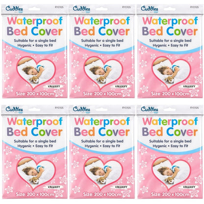 KIDS WATERPROOF SINGLE BED COVER SHEET BABY COT BED WHITE MATTRESS PROTECTOR