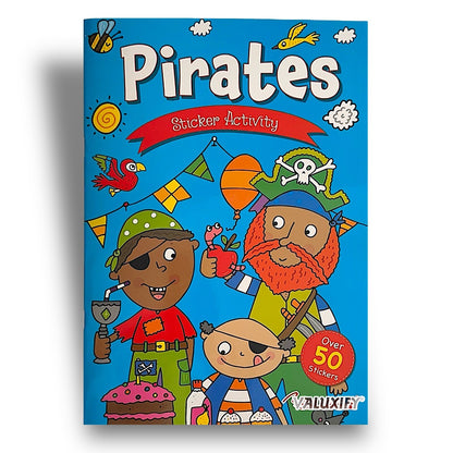 Pirates Boys Kids Children' Sticker Colouring Activity Book A4 Over 50 Stickers