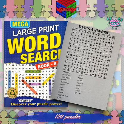 2 Mega Large Print Word Search Book With Solution