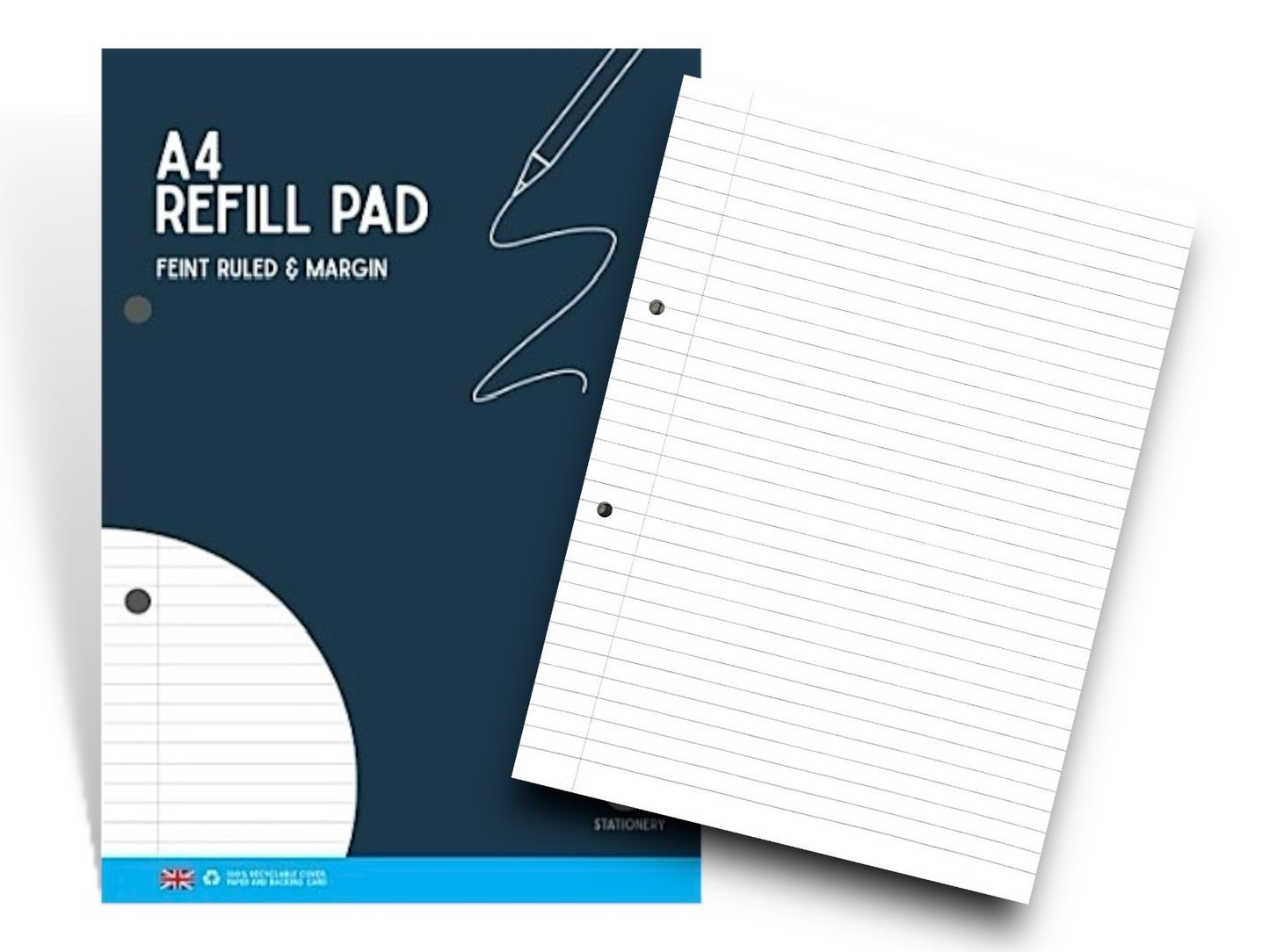 A4 lined Refill Pad 130 Pages Notepad Memo Writing Ruled Student Office School
