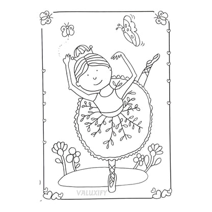 GIRLS KIDS COLOURING BOOK | MY PRETTY PRINCESS & BALLERINA| 40 PAGES | A4