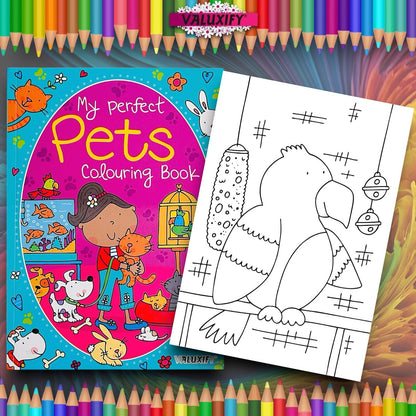2 | Children's Kids Colouring Books | My Perfect Pets | Animals | White Paper