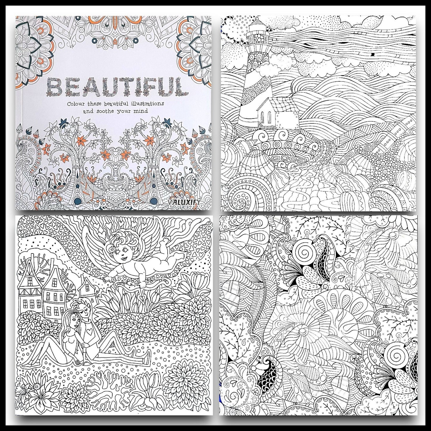 Adult & Teen Advanced Colouring Books – Stress Relief Art Therapy Patterns