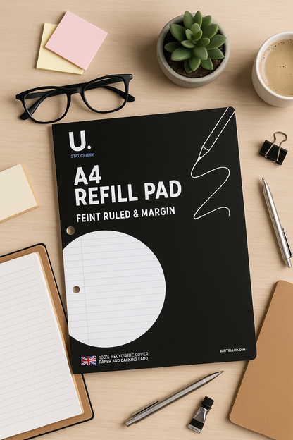A4 lined Refill Pad 130 Pages Notepad Memo Writing Ruled Student Office School