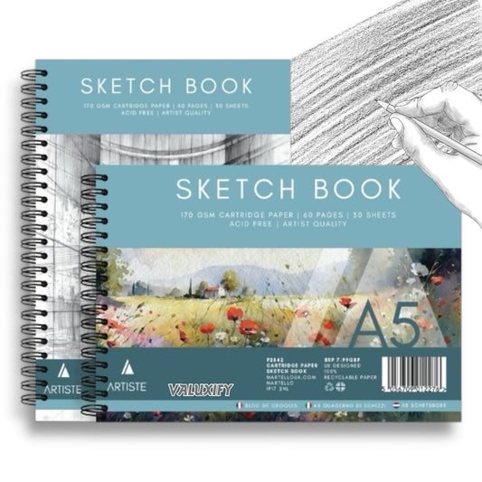 2  A5 Artist Sketch Book Artist Drawing Doodling Sketching Book Art Craft Spiral