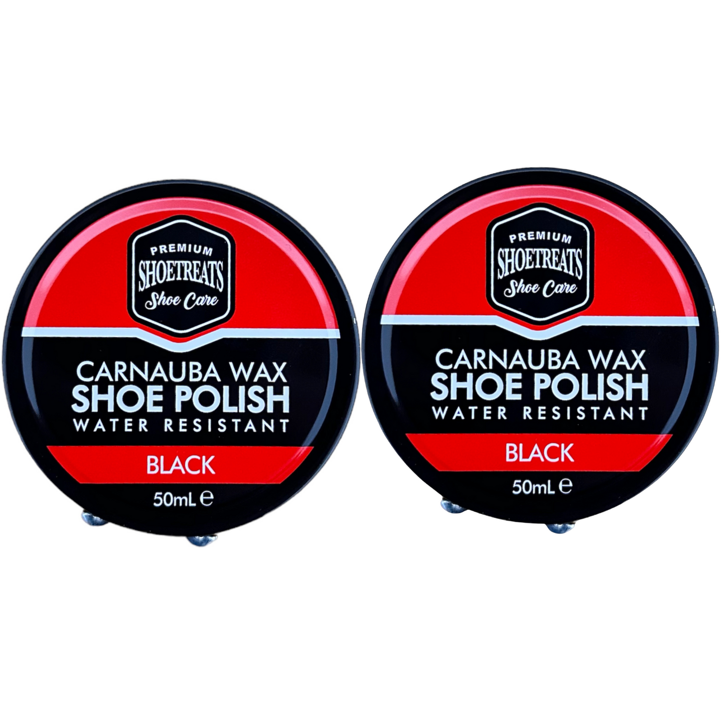 2x Black Shoe boot  Polish Traditional Shoe Polish with Carnauba Wax Polish 50ml