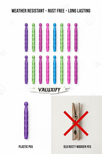 Strong Dolly Pegs Durable Plastic Laundry Clothes Line Coloured Washing Pegs uk
