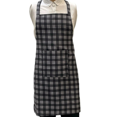 Unisex Adult Check Apron Grey