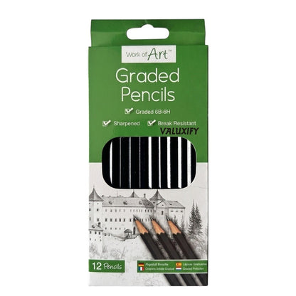 Sketching Pencils 12 Pack 6B-6H 2B 2H-8B  Charcoal Pencils Artist Set Art Craft