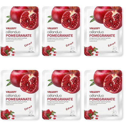 Face Sheet Masks Pack Of 6 Hydrating Moisturising Skin Care Rose Cucumber