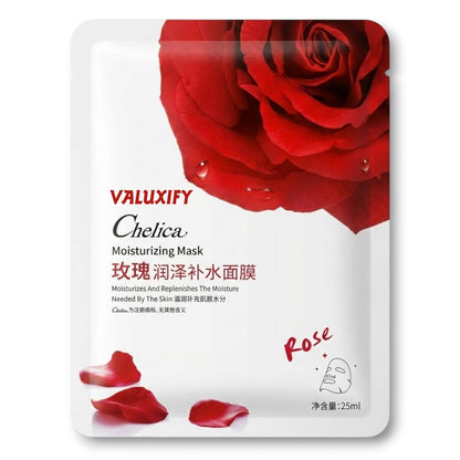 Face Sheet Masks Pack Of 6 Hydrating Moisturising Skin Care Rose Cucumber