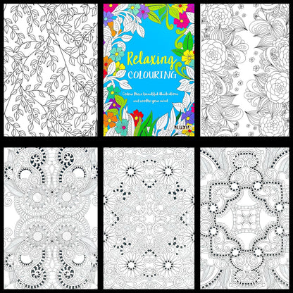 ANTI STRESS BOOK ADULT COLOURING MINDFULNESS RELAXING THERAPY COLOUR THERAPY A4