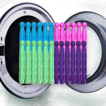 Dolly Clothes Pegs Multicoloured Plastic Pegs Pack of 48 – Strong Grip Laundry