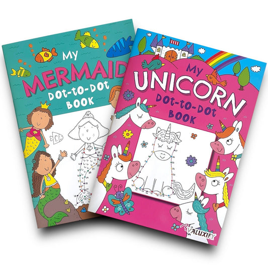 2 | Dot to Dot | Kids Colouring Books | Mermaid Unicorns | Puzzle Activity A4