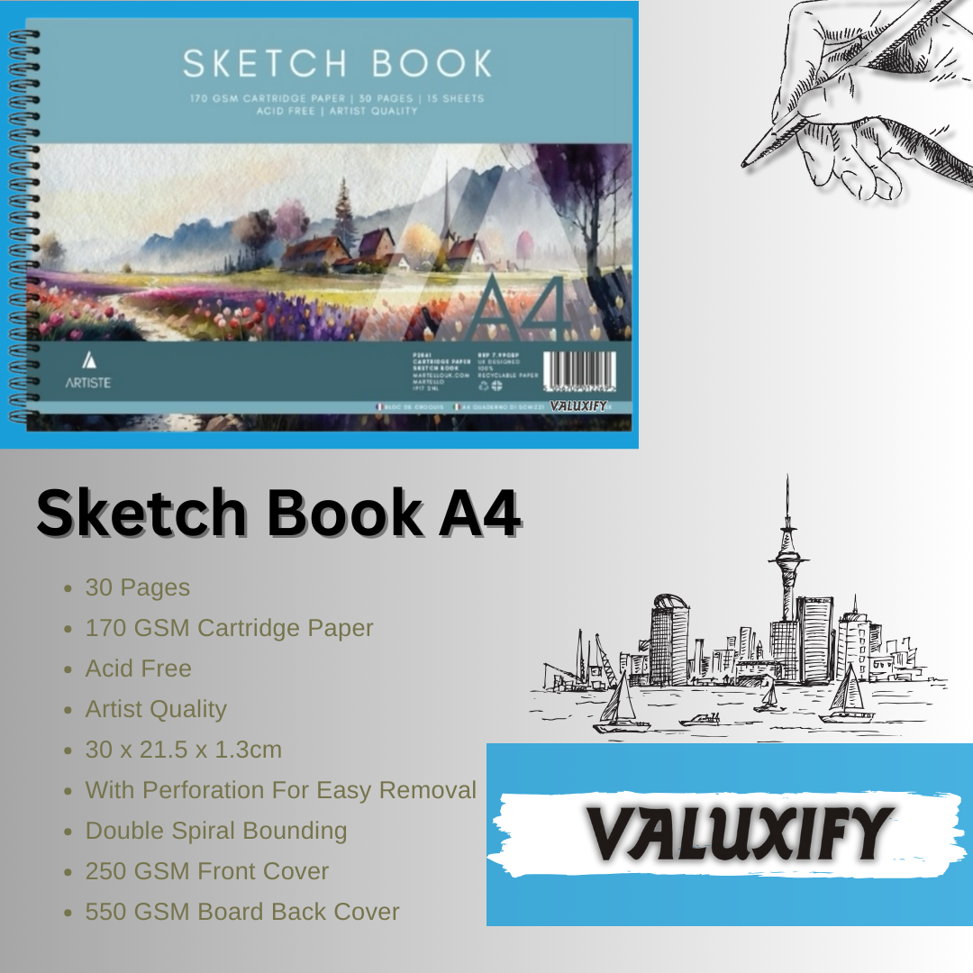 2  A4 Artist Sketch Book Spiral Artist Drawing Doodling Sketching Book Art Craft