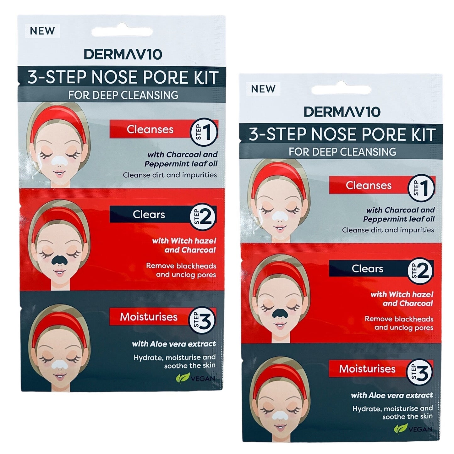 Blackhead Removal Nose Pore Strips  Kit Unclog Pores Smooth Deep Cleansing 2pk