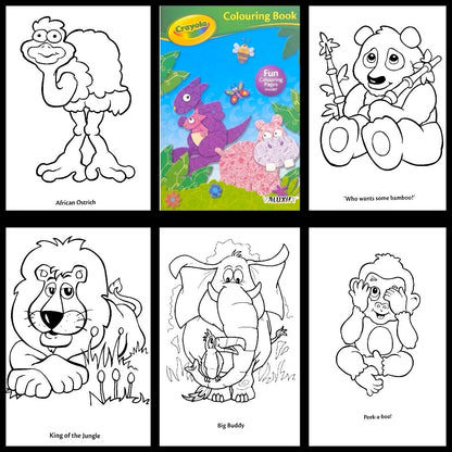 Crayola Kids Colouring Book Set | Jungle Adventure & In the Wild | A4 Animal