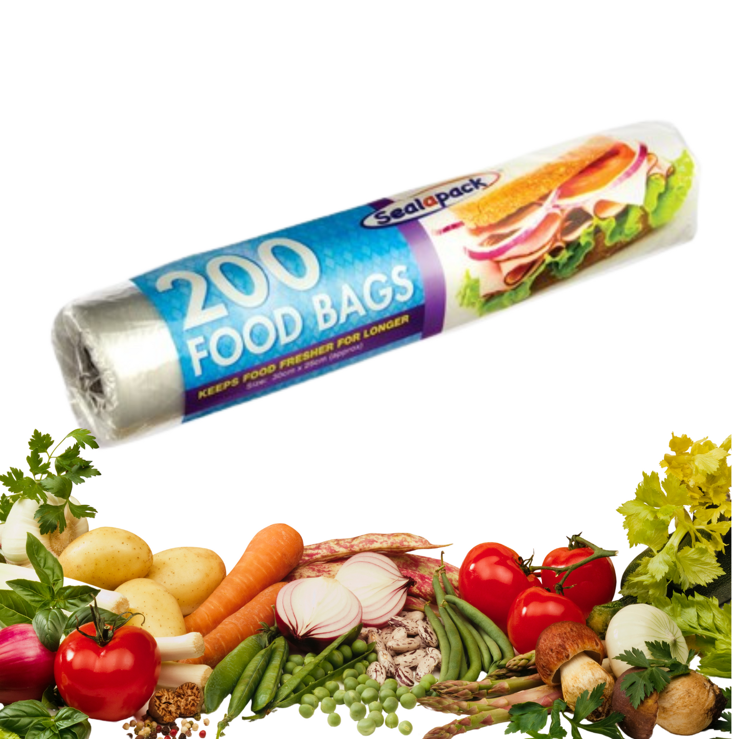 600 Clear Food Bags Roll