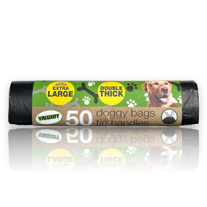 Extra Strong Doggy Poop Bags Tie Handle Extra Large and  Double Thick bags x600