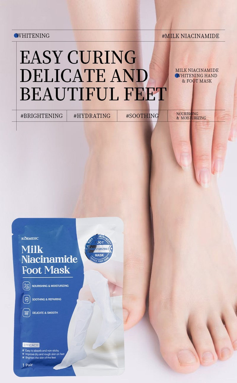 3x Milk Moisturising Niacinamide Foot Masks