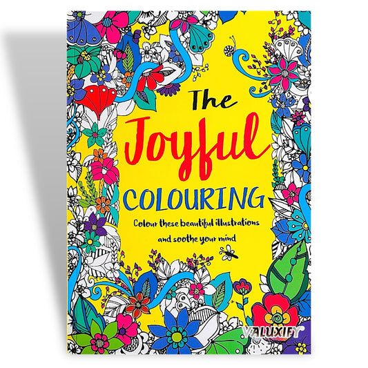 COLOURING BOOK JOYFUL COLOUR THERAPY MIND RELAXING ADULT KIDS A4