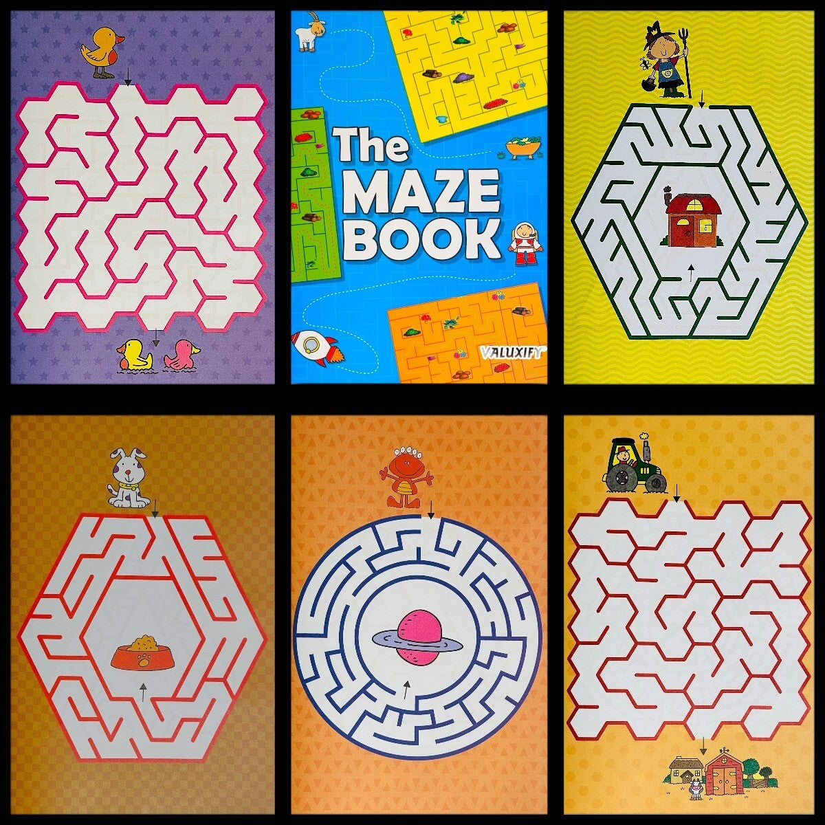 Kids Children Puzzle Activity Book Learning Book Girl Boys Word Search | Maze