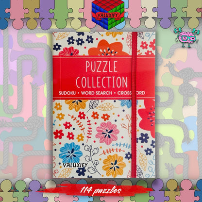 A6 Premium Puzzle Book Crossword Sudoku Word Search Travel Brain Activity Puzzle