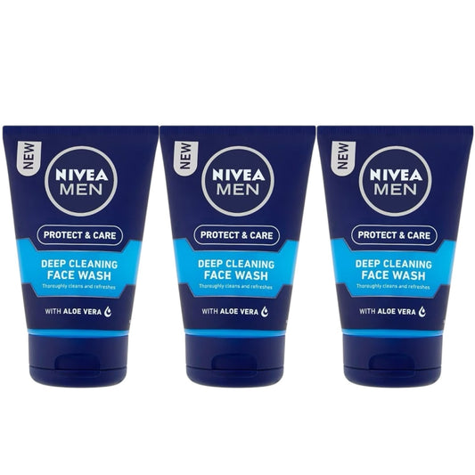 3 | Nivea Face Wash Men Protect & Care Deep Cleaning Face Wash With Aloe Vera