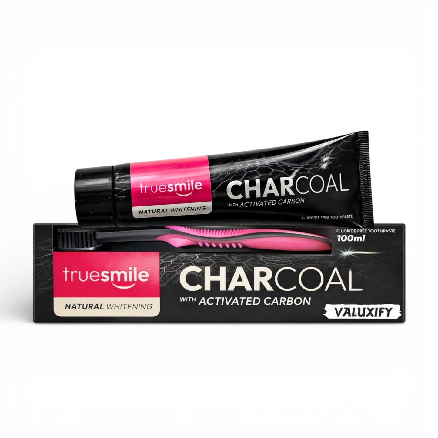 Truesmile Charcoal Toothpaste Fluoride Free  Activated Carbon Free Toothbrush