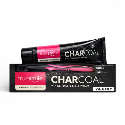 Truesmile Charcoal Toothpaste Fluoride Free  Activated Carbon Free Toothbrush