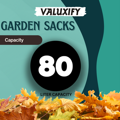 GARDEN WASTE SACKS BAGS EXTRA STRONG GARDEN GREEN RUBBISH BIN BAGS 80L