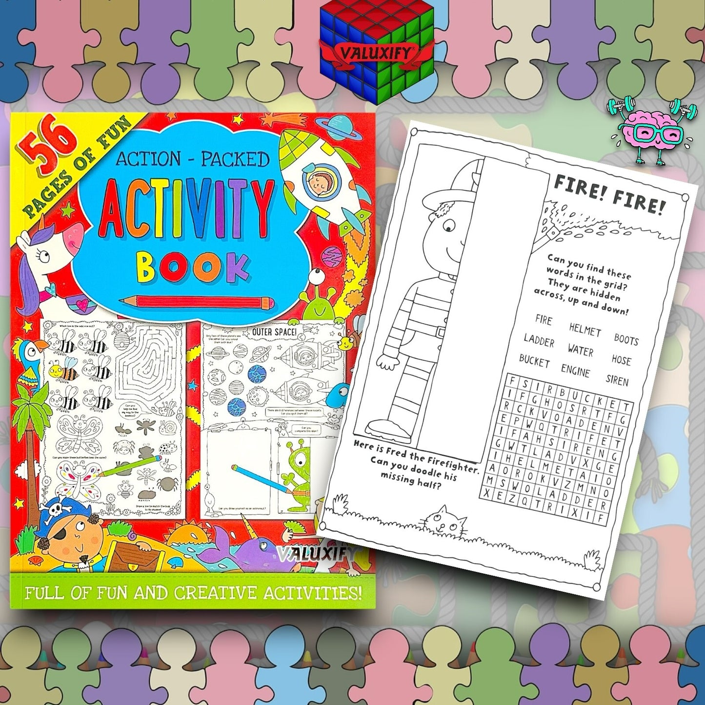 Kids Childrens Activity Book Puzzles Journey Travel Colouring Games