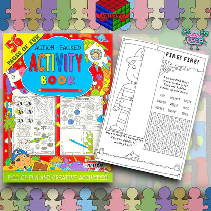 Kids Childrens Activity Book Puzzles Journey Travel Colouring Games