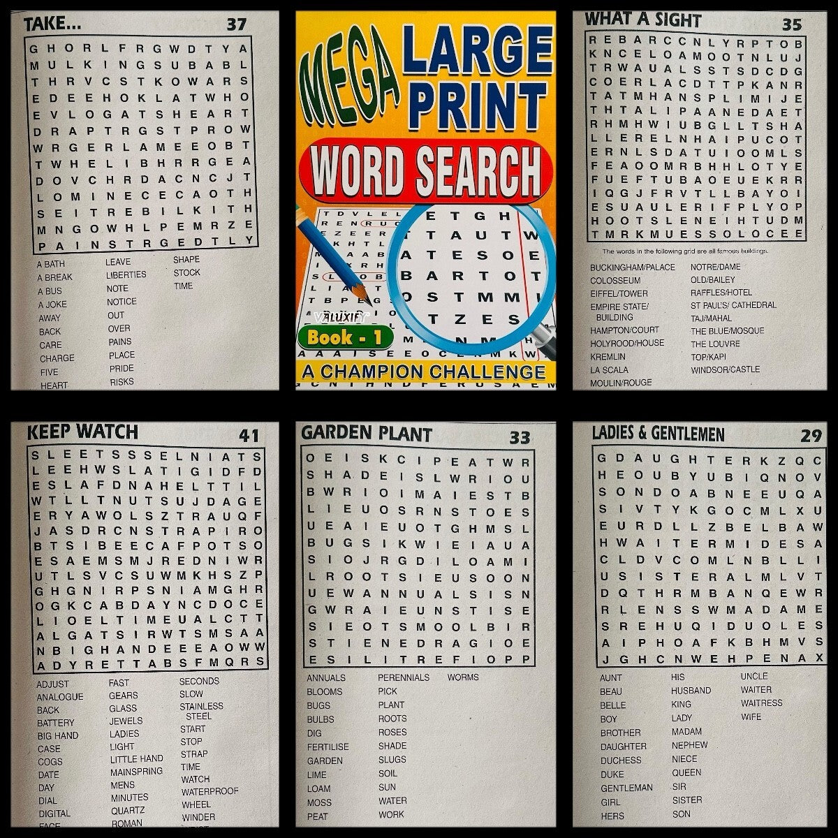 A4 Mega Puzzle Large Print Word Search Puzzle Book Books 120 BRAIN PUZZLES