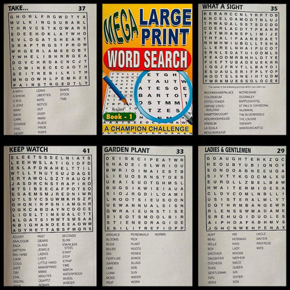 A4 Mega Puzzle Large Print Word Search Puzzle Book Books 120 BRAIN PUZZLES