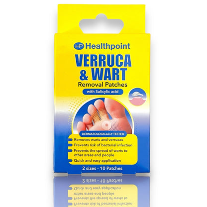 Verruca Wart Remover Patches Salicylic Acid 30 Pads (3 × 10) 2 Sizes Fast Relief
