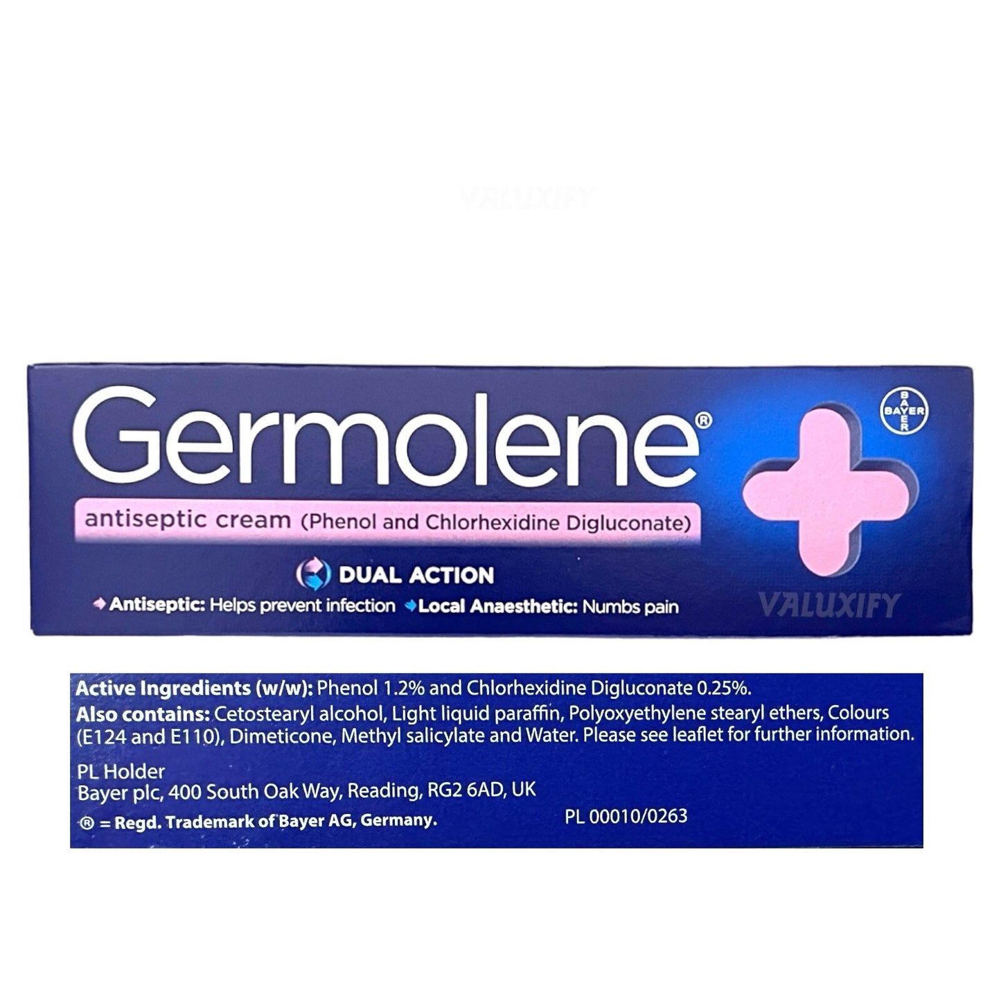 Germolene Antiseptic Cream Dual Action with Local Anaesthetic Numbs Pain 30g