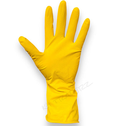 Rubber Gloves Medium Household Long Sleeve Washing Up Kitchen Cleaning 2 Pairs