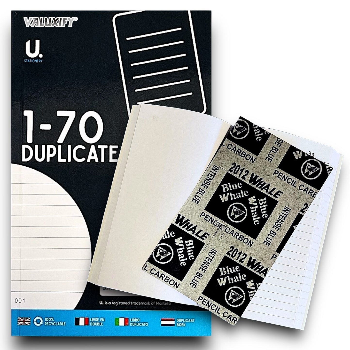 Duplicate Book 1-70  Invoice Pad Numbered Page Copy Receipt Office Single Book