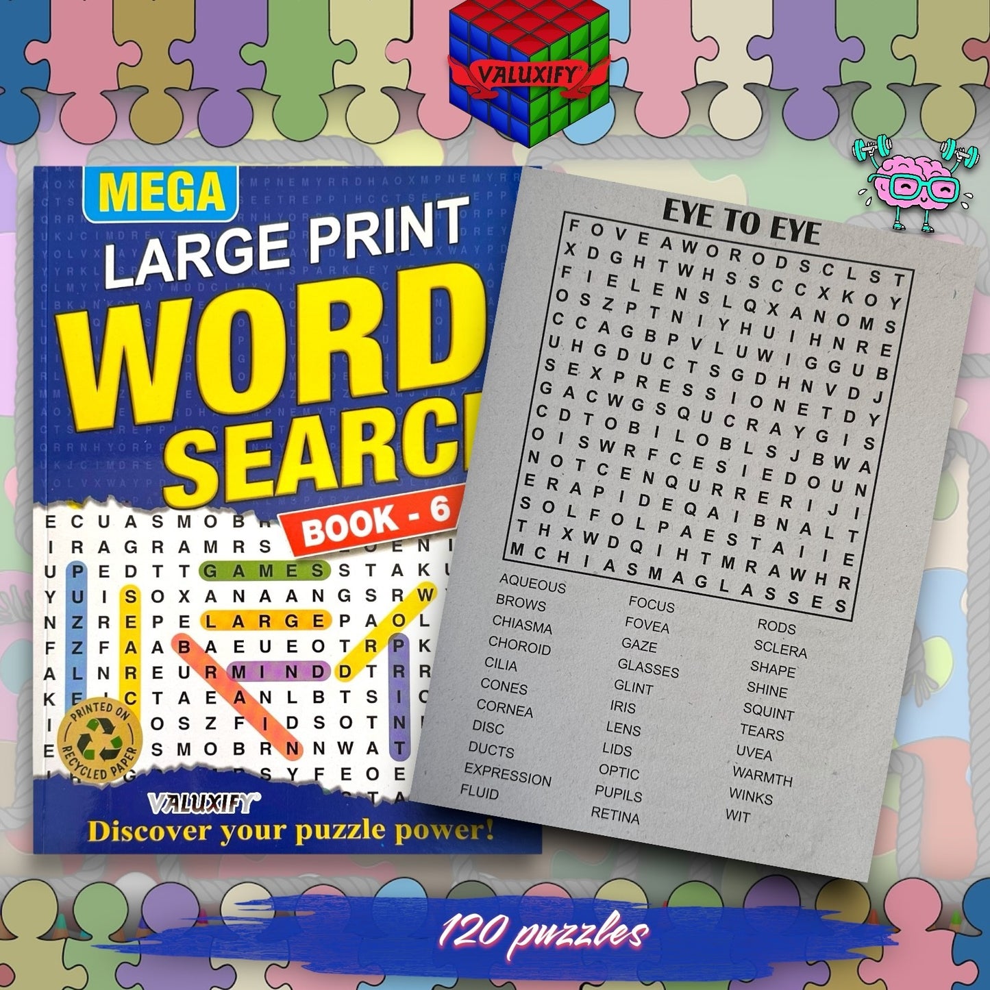 2 Mega Large Print Word Search Book With Solution