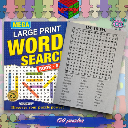2 Mega Large Print Word Search Book With Solution