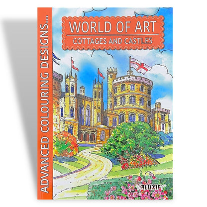 World of Art Country Scenes Cottages Castles Colouring Books