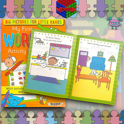 6X KIDS ACTIVITY FIRST LEARNING BOOKS WORDS OPPOSITES ANIMALS ABC 123 SHAPES