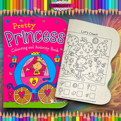 2| Kids Colouring Books | Dinosaur & Princess | Activity for Boy Girl Art Travel