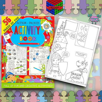 Kids Childrens Activity Book Puzzles Journey Travel Colouring Games