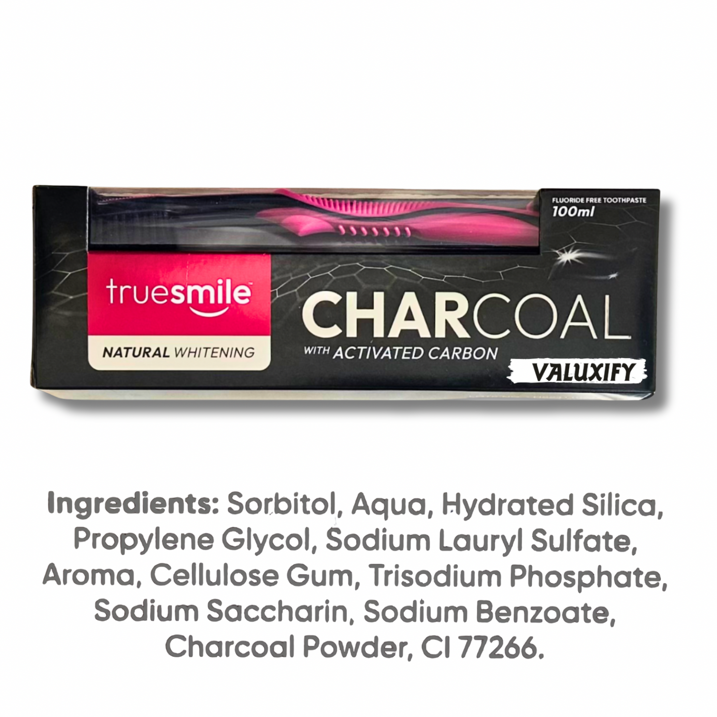 Charcoal Activated Carbon Toothpaste  Cleansing Whitening Free Toothbrush-6 Pack
