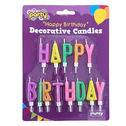 HAPPY BIRTHDAY CANDLES Cake Decorations Kids Party Topper Celebration Decor