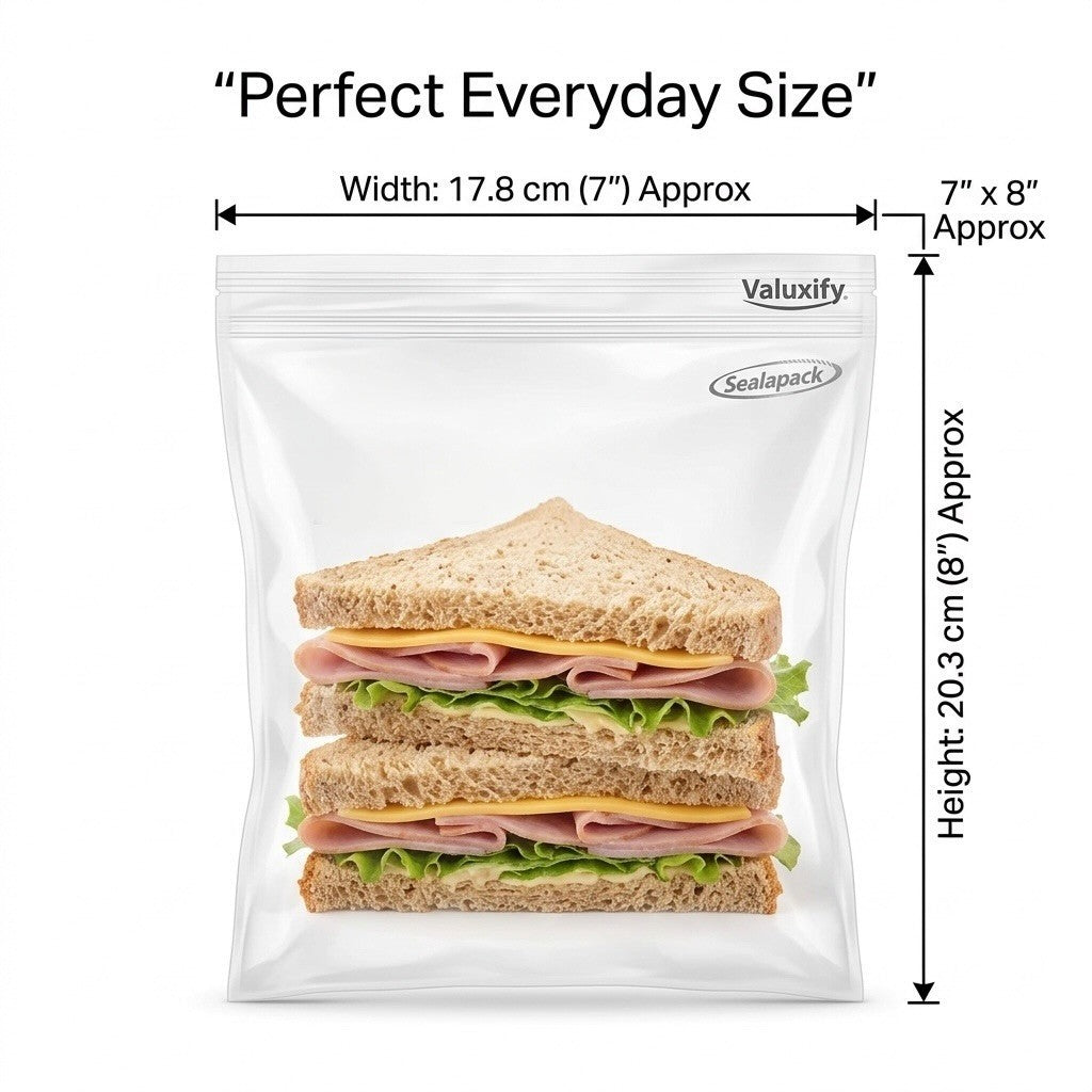 Resealable Food Bags Clear Reusable Storage Bags Freezer Sandwich Bags Strong