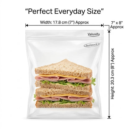 Resealable Food Bags Clear Reusable Storage Bags Freezer Sandwich Bags Strong