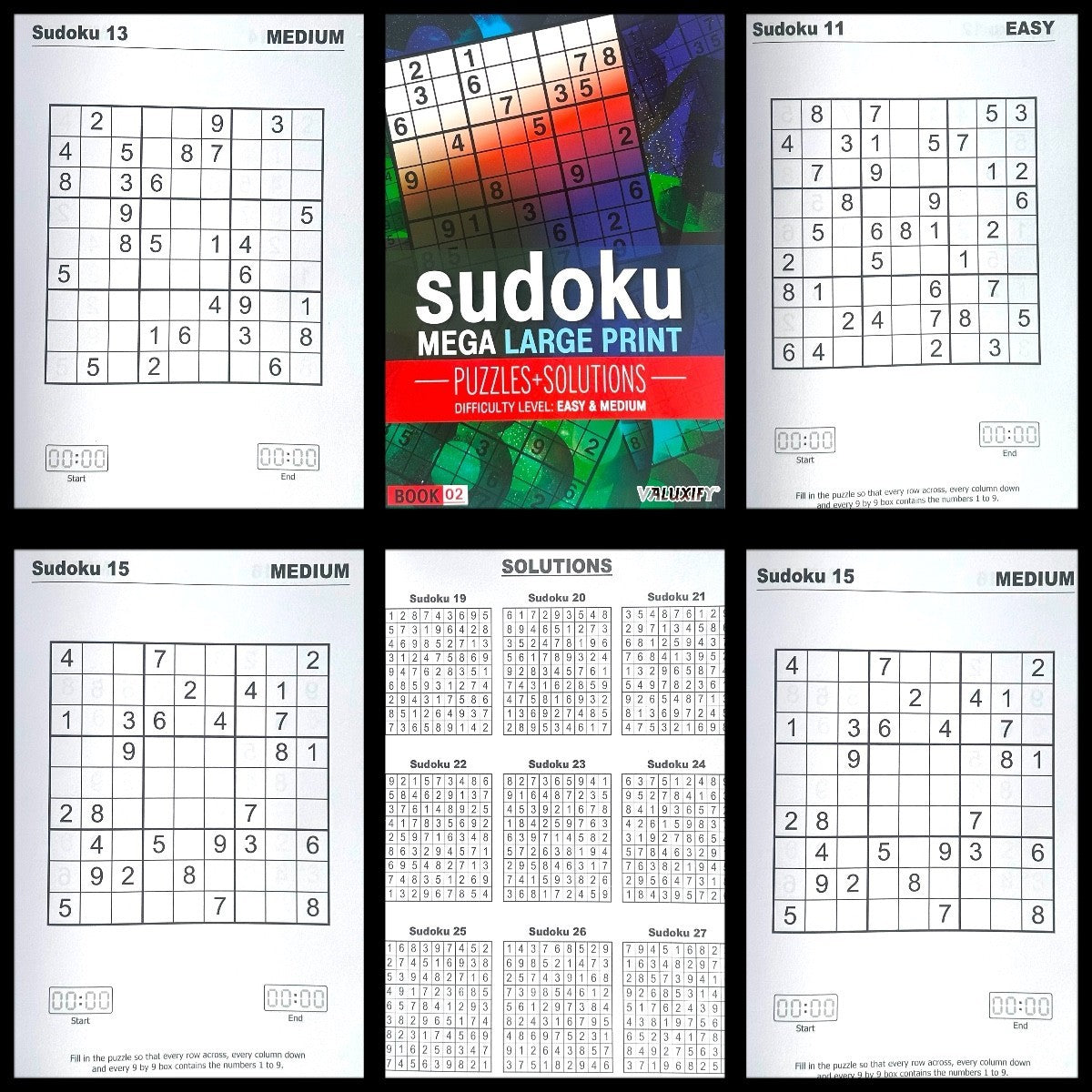 2 Mega Large Sudoku Puzzles Books